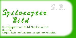 szilveszter mild business card